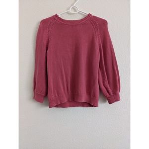 Velvet pink knit crew neck sweater.